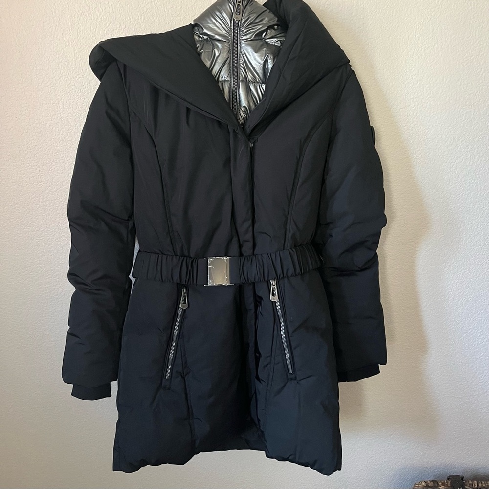 Noize Belted Black Puffer Jacket Sz M